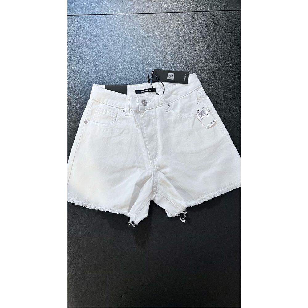 Numero Womens Frayed Hem High Rise  Relaxed Cut-Off Shorts White Sz 26 NWT P1-30